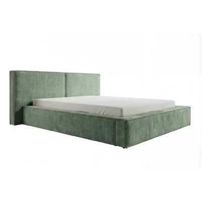 Casanova Lit coffre tissu velours Vert 160x200cm - Publicité Casanova Lit coffre tissu velours Vert 160x200cm - Publicité