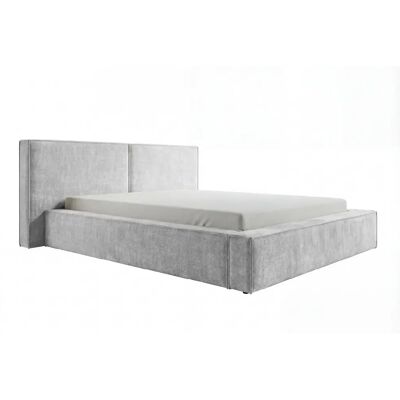 Casanova Lit coffre tissu velours Gris clair 160x200cm - Publicité Casanova Lit coffre tissu velours Gris clair 160x200cm - Publicité