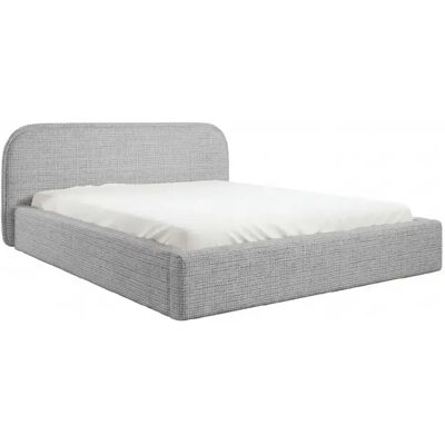 Casanova Lit coffre tissu chenille Gris clair 160x200cm - Publicité Casanova Lit coffre tissu chenille Gris clair 160x200cm - Publicité