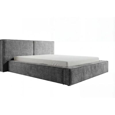 Casanova Lit coffre tissu velours Gris foncé 160x200cm - Publicité Casanova Lit coffre tissu velours Gris foncé 160x200cm - Publicité