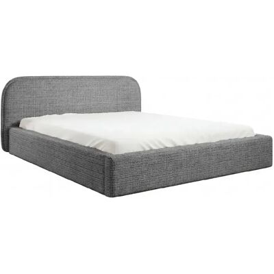 Casanova Lit coffre tissu chenille Gris foncé 160x200cm - Publicité Casanova Lit coffre tissu chenille Gris foncé 160x200cm - Publicité