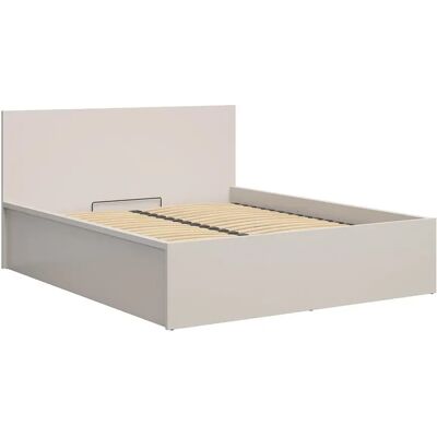 Pegane Lit coffre 160x200 avec sommier et rangement integré, coloris Beige - Publicité Pegane Lit coffre 160x200 avec sommier et rangement integré, coloris Beige - Publicité