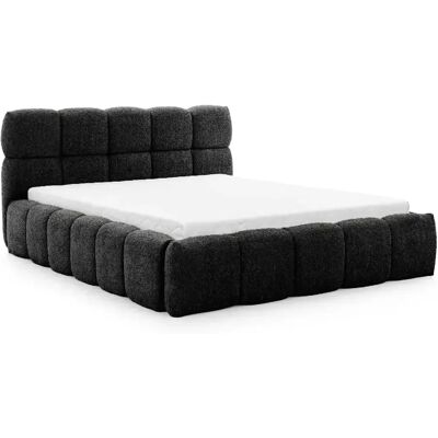 Casanova Lit coffre tissu bouclette 200x200cm Noir - Publicité Casanova Lit coffre tissu bouclette 200x200cm Noir - Publicité