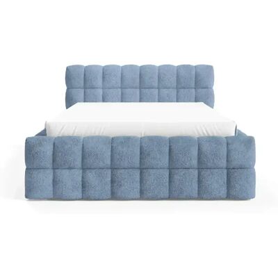 Casanova Lit coffre tissu bouclette Bleu 200x200cm - Publicité Casanova Lit coffre tissu bouclette Bleu 200x200cm - Publicité
