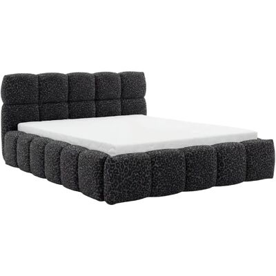 Casanova Lit coffre tissu imprimé animalier Noir 160x200cm - Publicité Casanova Lit coffre tissu imprimé animalier Noir 160x200cm - Publicité
