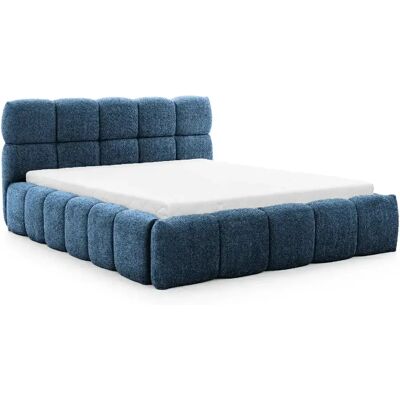 Casanova Lit coffre tissu bouclette 200x200cm Bleu foncé - Publicité Casanova Lit coffre tissu bouclette 200x200cm Bleu foncé - Publicité