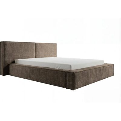 Casanova Lit coffre tissu velours Marron 160x200cm - Publicité Casanova Lit coffre tissu velours Marron 160x200cm - Publicité