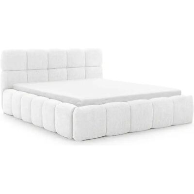 Casanova Lit coffre tissu bouclette 200x200cm Blanc - Publicité Casanova Lit coffre tissu bouclette 200x200cm Blanc - Publicité