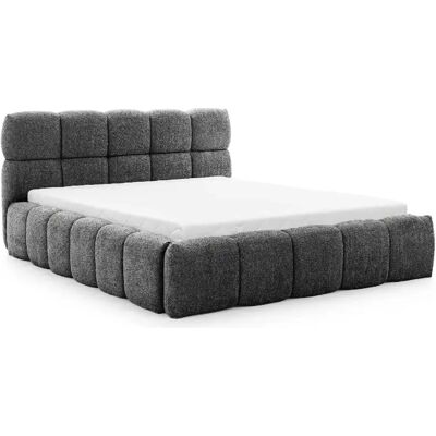 Casanova Lit coffre tissu bouclette 200x200cm Gris foncé - Publicité Casanova Lit coffre tissu bouclette 200x200cm Gris foncé - Publicité