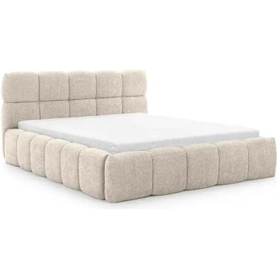 Casanova Lit coffre tissu bouclette 200x200cm Beige - Publicité Casanova Lit coffre tissu bouclette 200x200cm Beige - Publicité