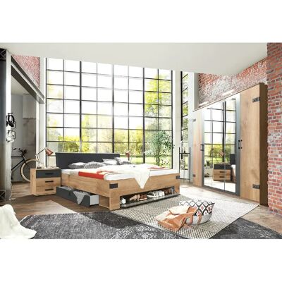 Pegane Chambre à coucher complète adulte (lit King Size 180 x 200cm + 2 chevets + armoire) - Publicité Pegane Chambre à coucher complète adulte (lit King Size 180 x 200cm + 2 chevets + armoire) - Publicité