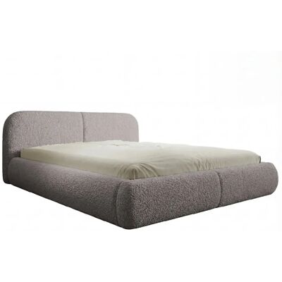 Casanova Lit coffre tissu chenille Taupe 160x200cm - Publicité Casanova Lit coffre tissu chenille Taupe 160x200cm - Publicité