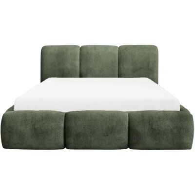 Casanova Lit coffre tissu bouclette Vert 160x200cm - Publicité Casanova Lit coffre tissu bouclette Vert 160x200cm - Publicité