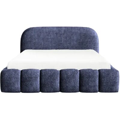 Casanova Lit coffre tissu texturé 160x200cm Bleu - Publicité Casanova Lit coffre tissu texturé 160x200cm Bleu - Publicité