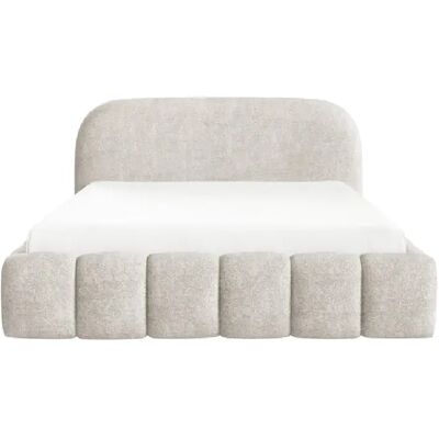 Casanova Lit coffre tissu texturé 160x200cm Beige - Publicité Casanova Lit coffre tissu texturé 160x200cm Beige - Publicité