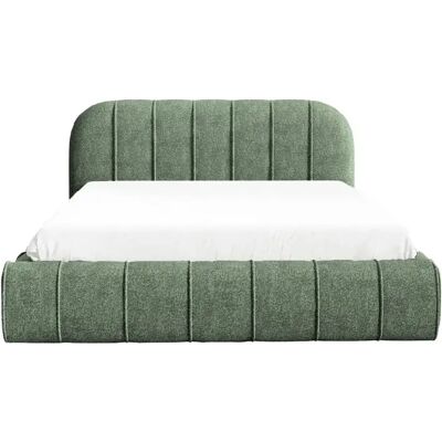 Casanova Lit coffre tissu texturé 160x200cm Vert - Publicité Casanova Lit coffre tissu texturé 160x200cm Vert - Publicité