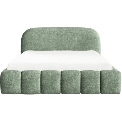 Casanova Lit coffre tissu texturé 160x200cm Vert - Publicité Casanova Lit coffre tissu texturé 160x200cm Vert - Publicité