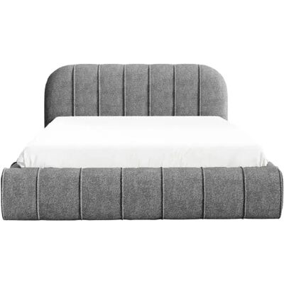 Casanova Lit coffre tissu texturé 140x200cm Gris foncé - Publicité Casanova Lit coffre tissu texturé 140x200cm Gris foncé - Publicité