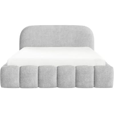 Casanova Lit coffre tissu texturé 140x200cm Gris clair - Publicité Casanova Lit coffre tissu texturé 140x200cm Gris clair - Publicité