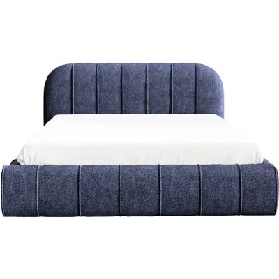 Casanova Lit coffre tissu texturé 140x200cm Bleu - Publicité Casanova Lit coffre tissu texturé 140x200cm Bleu - Publicité