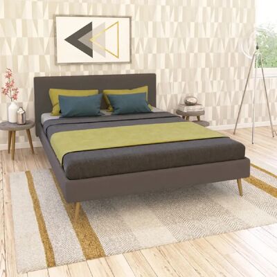 Weber - FJORD - 180x200 cm - Tissu gris foncé - Bed - Publicité Weber - FJORD - 180x200 cm - Tissu gris foncé - Bed - Publicité