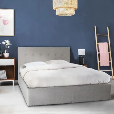 ERA - Lit coffre 160x200 cm - Grey fabric - Storage bed - Publicité ERA - Lit coffre 160x200 cm - Grey fabric - Storage bed - Publicité