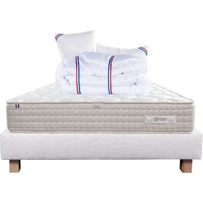Luxury Literie Ensemble Matelas Ferme 140x200cm + Sommier Tapissier - Confort Haut Niveau - Publicité Luxury Literie Ensemble Matelas Ferme 140x200cm + Sommier Tapissier - Confort Haut Niveau - Publicité