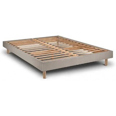Cadre de Lit Milano Taupe 200 x 190 cm Hauteur 30 cm Indream - Publicité Cadre de Lit Milano Taupe 200 x 190 cm Hauteur 30 cm Indream - Publicité