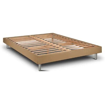 Cadre de Lit Milano Tabac 200 x 190 cm Hauteur 30 cm Indream - Publicité Cadre de Lit Milano Tabac 200 x 190 cm Hauteur 30 cm Indream - Publicité