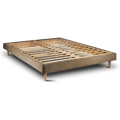 Cadre de Lit Tribu Taupe 190 x 135 cm Hauteur 30 cm Indream - Publicité Cadre de Lit Tribu Taupe 190 x 135 cm Hauteur 30 cm Indream - Publicité