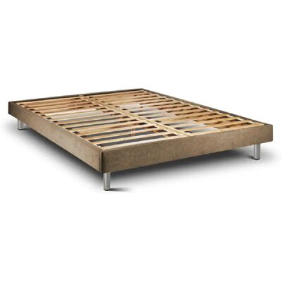 Cadre de Lit Tribu Taupe 200 x 190 cm Hauteur 30 cm Indream - Publicité Cadre de Lit Tribu Taupe 200 x 190 cm Hauteur 30 cm Indream - Publicité