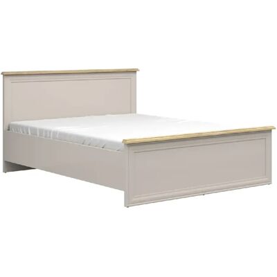 Pegane Lit adulte 160x200 avec sommier et matelas Lit double 2 places coloris Cachemire / Chêne - Publicité Pegane Lit adulte 160x200 avec sommier et matelas Lit double 2 places coloris Cachemire / Chêne - Publicité