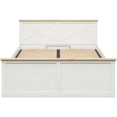 Pegane Lit coffre avec rangement, lit double 2 places 180x200 cm avec sommier - Publicité Pegane Lit coffre avec rangement, lit double 2 places 180x200 cm avec sommier - Publicité