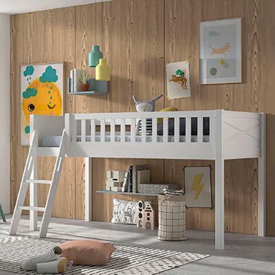 Lit Mezzanine Vipack Scott avec Barrière de Sécurité - Mobilier pour Enfants - Publicité Lit Mezzanine Vipack Scott avec Barrière de Sécurité - Mobilier pour Enfants - Publicité