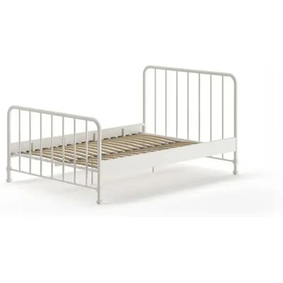 Lit en métal VIPACK Bronxx - 140x200cm, Blanc Mat, Sûr pour enfants - Publicité Lit en métal VIPACK Bronxx - 140x200cm, Blanc Mat, Sûr pour enfants - Publicité