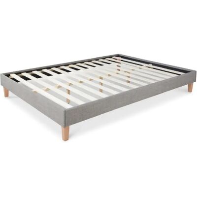 Lit Homestyle4u - 140x200 Cm - Gris - Design Moderne - Publicité Lit Homestyle4u - 140x200 Cm - Gris - Design Moderne - Publicité