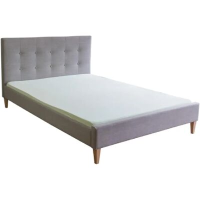HOMESTYLE4U Lit Double en Tissu Gris - 180x200 cm - Publicité HOMESTYLE4U Lit Double en Tissu Gris - 180x200 cm - Publicité