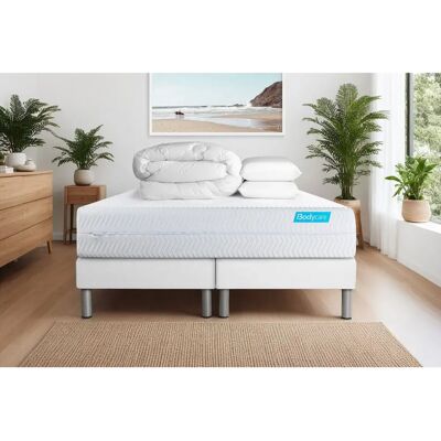 Bodycare BIOCPACK280200 - Ensemble matelas + sommier - Blanc - 160x200cm - Publicité Bodycare BIOCPACK280200 - Ensemble matelas + sommier - Blanc - 160x200cm - Publicité