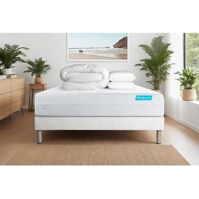 Bodycare - BIOCPACK140190 - Pack lit complet 140x190 cm - Matelas + Sommier - Blanc - Type de lit - Publicité Bodycare - BIOCPACK140190 - Pack lit complet 140x190 cm - Matelas + Sommier - Blanc - Type de lit - Publicité