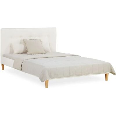 HOMESTYLE4U Lit 2 Places - Blanc 140x200 cm avec Sommier à Lattes - Publicité HOMESTYLE4U Lit 2 Places - Blanc 140x200 cm avec Sommier à Lattes - Publicité