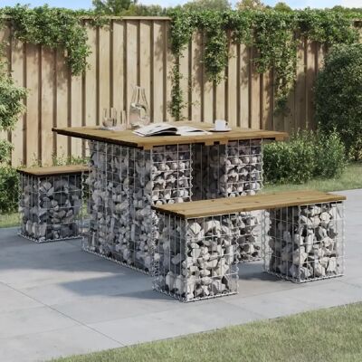 Banquette de jardin en gabion - Mobilier de jardin et patio - Publicité Banquette de jardin en gabion - Mobilier de jardin et patio - Publicité