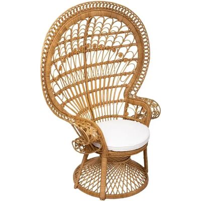 Pegane Fauteuil de jardin en rotin - Naturel - Publicité Pegane Fauteuil de jardin en rotin - Naturel - Publicité