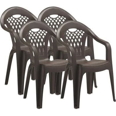 Pegane - Chaises en résine - Marron - 58x54x86 - Chaises de jardin - Publicité Pegane - Chaises en résine - Marron - 58x54x86 - Chaises de jardin - Publicité