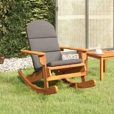 Chaise à bascule en bois d'acacia vidaXL avec coussins - Fauteuil à bascule - Publicité Chaise à bascule en bois d'acacia vidaXL avec coussins - Fauteuil à bascule - Publicité