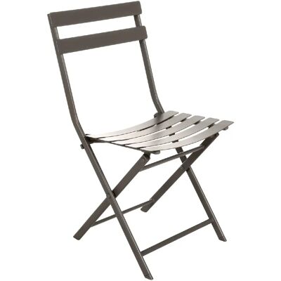 Hesperide - Greensboro - Gris Tonka - Metal - Folding Chair - Publicité Hesperide - Greensboro - Gris Tonka - Metal - Folding Chair - Publicité