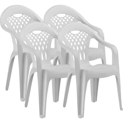 Pegane - Garden Chair - White - 58x54x86 cm - Garden Chair - Publicité Pegane - Garden Chair - White - 58x54x86 cm - Garden Chair - Publicité