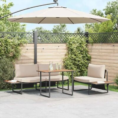 vidaXL Ensemble de 2 Taupe Acier laqué en poudre Ensemble de mobilier de jardin - Publicité vidaXL Ensemble de 2 Taupe Acier laqué en poudre Ensemble de mobilier de jardin - Publicité