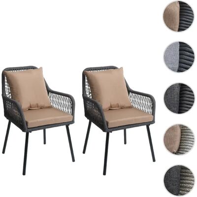 Mendler Lot de 2 chaises de jardin - Beige - Publicité Mendler Lot de 2 chaises de jardin - Beige - Publicité
