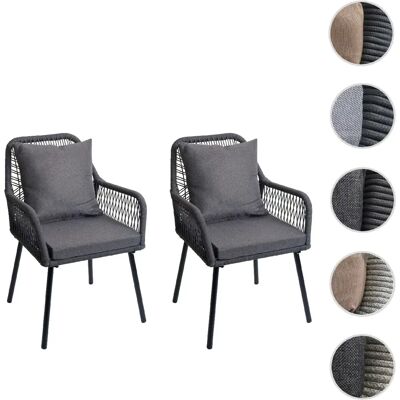Mendler Set de 2 chaises de jardin - Gris anthracite - Publicité Mendler Set de 2 chaises de jardin - Gris anthracite - Publicité