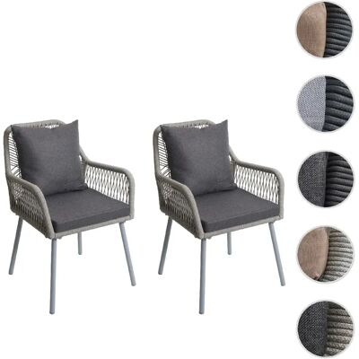Mendler Lot de 2 chaises de jardin - Gris - Publicité Mendler Lot de 2 chaises de jardin - Gris - Publicité